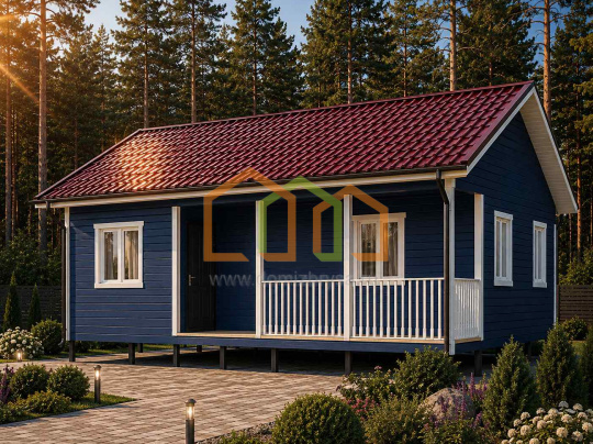 Дом из бруса одноэтажный 7,5х9